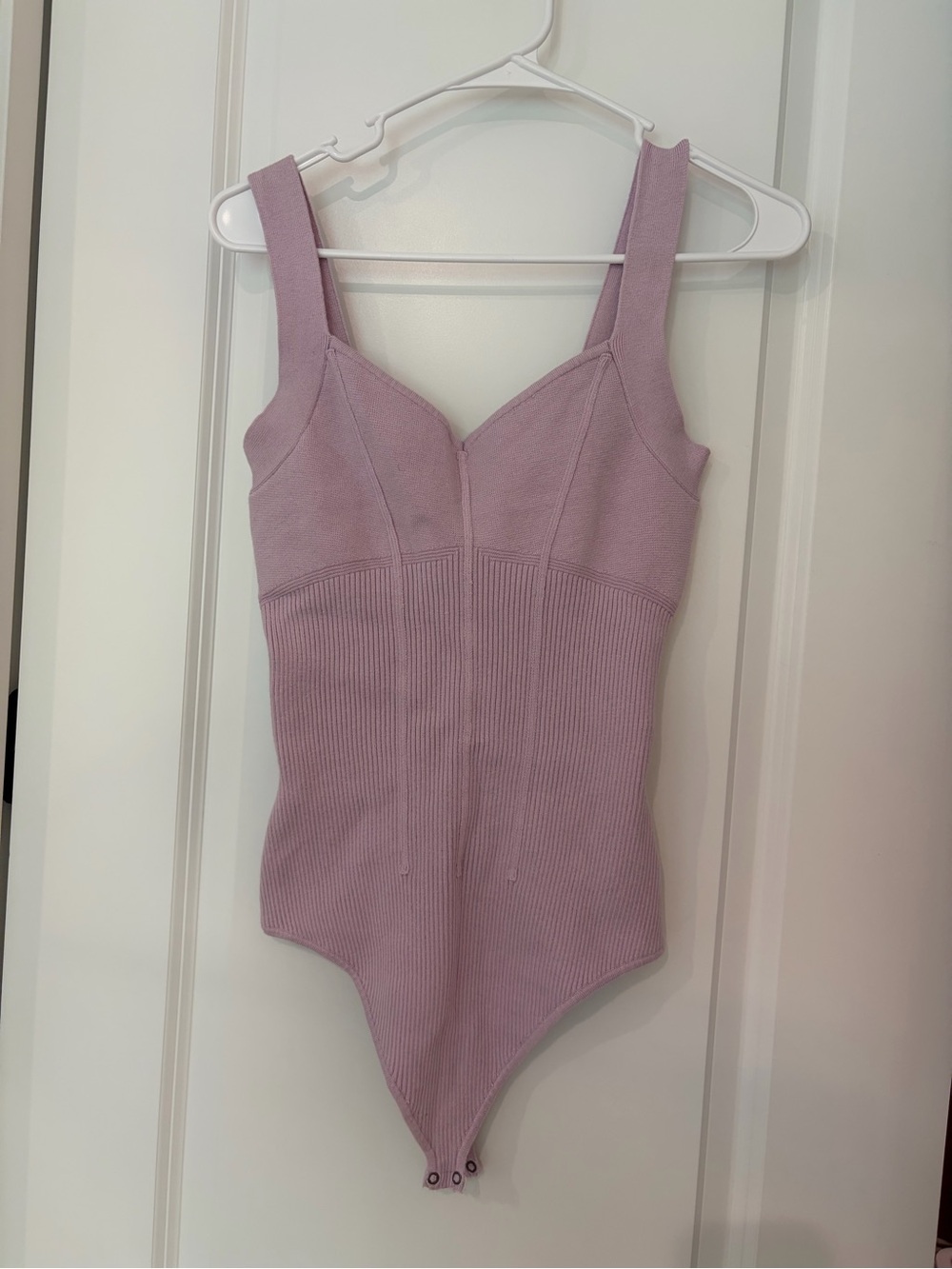 Abercrombie & Fitch Light Purple Ribbed Sweetheart Bodysuit